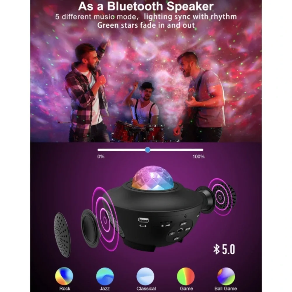 Galaxy Night Light Projector, with Remote Control&Music Speaker & More